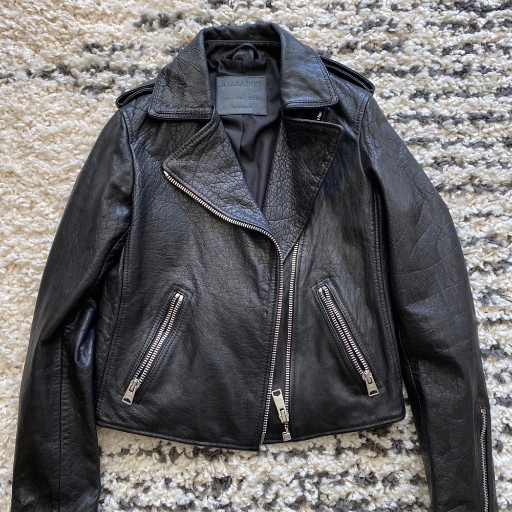 All Saints Hadi Leather Biker Jacket